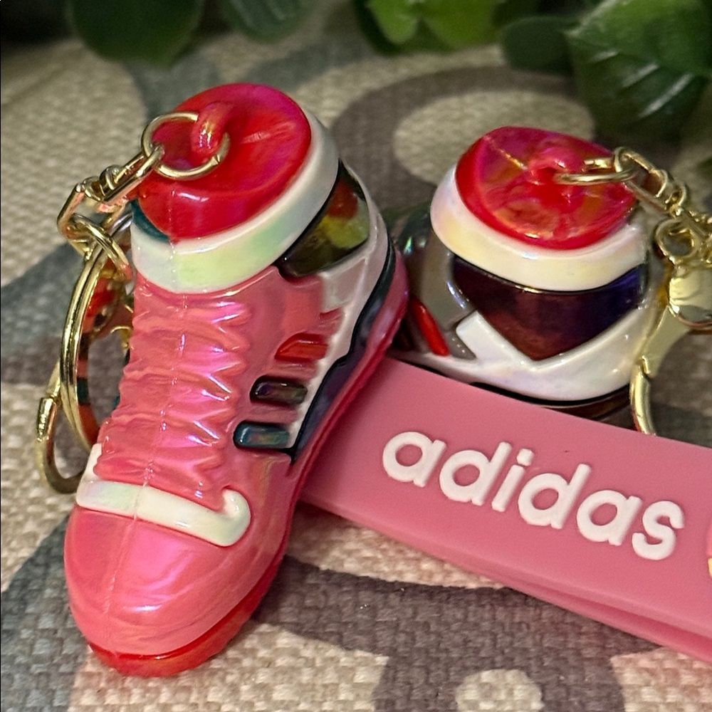 2 Adidas Pink and Gray Shoe Keychain Set - Picture 11 of 11